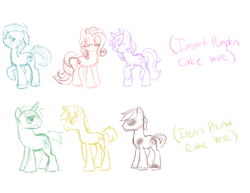 Size: 2200x1700 | Tagged: safe, artist:cat4lyst, character:babs seed, character:pipsqueak, character:snails, character:snips, character:twist, species:pony, species:unicorn, female, male, mare, older, sketch, stallion