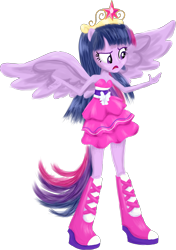 Size: 1809x2569 | Tagged: safe, artist:vicakukac200, character:twilight sparkle, character:twilight sparkle (alicorn), species:alicorn, species:pony, equestria girls:equestria girls, g4, my little pony: equestria girls, my little pony:equestria girls, big crown thingy, clothing, dress, element of magic, fall formal outfits, female, jewelry, open mouth, ponied up, regalia, simple background, solo, transparent background
