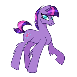Size: 500x500 | Tagged: safe, artist:puddingskinmcgee, character:twilight sparkle, species:earth pony, species:pony, g5 leak, leak, earth pony twilight, female, mare, raised hoof, redesign, short hair, short tail, simple background, solo, transparent background, twilight sparkle (g5)
