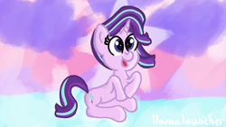 Size: 3840x2160 | Tagged: safe, artist:llamalauncher, character:starlight glimmer, species:pony, species:unicorn, cute, female, glimmerbetes, mare, open mouth, smiling, solo