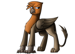 Size: 2800x2000 | Tagged: safe, artist:somber, oc, oc only, oc:isaac, species:griffon, fallout equestria, angry, colored, fallout equestria: longtalons, male, shading, shadows, simple background, solo, transparent background