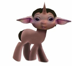 Size: 577x531 | Tagged: safe, artist:samueldavillo, species:pony, species:unicorn, baby, baby yoda, crossover, cursed image, ice age, ice age baby, nightmare fuel, not salmon, ponified, star wars, wat