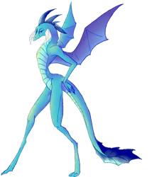 Size: 600x702 | Tagged: safe, artist:vautaryt, character:princess ember, species:dragon, alternate design, bipedal, dragoness, female, long legs, looking at you, simple background, slim, solo, them legs tho, transparent background