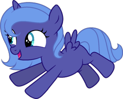 Size: 1022x823 | Tagged: safe, artist:dassboshit, artist:eiti3, artist:karmakstylez, edit, editor:dassboshit, editor:eiti3, editor:karmakstylez, character:princess luna, species:alicorn, species:pony, color edit, colored, cropped, cute, female, filly, happy, lunabetes, simple background, solo, transparent background, woona, younger