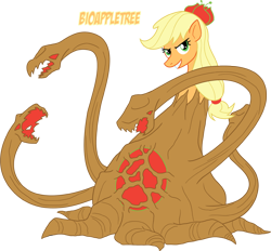 Size: 862x800 | Tagged: safe, artist:atomic-chinchilla, character:applejack, species:earth pony, species:pony, biollante, female, kaijufied, solo, wat