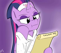 Size: 1150x1000 | Tagged: safe, artist:asajiopie01, character:twilight sparkle, species:pony, alternate hairstyle, clothing, female, robe, scroll, solo, twilight sparkle's secret shipfic folder
