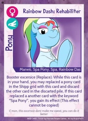 Size: 640x884 | Tagged: safe, artist:asajiopie01, character:rainbow dash, species:pegasus, species:pony, spa pony, spa pony rainbow dash, text, trading card, twilight sparkle's secret shipfic folder