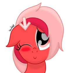 Size: 900x950 | Tagged: safe, artist:xxxdavid09xxx, oc, oc only, oc:downvote, species:earth pony, species:pony, derpibooru, derpibooru ponified, cute, earth pony oc, female, floppy ears, hairclip, happy, looking at you, looking up, looking up at you, mare, meta, ponified, signature, simple background, solo, transparent background