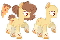Size: 1462x980 | Tagged: safe, artist:journeewaters, base used, oc, oc:candied pizza, bald, female, food pony, original species, pizza, pizza pony, simple background, solo, transparent background