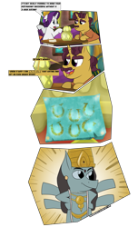 Size: 1621x2669 | Tagged: safe, artist:sneshneeorfa, character:coriander cumin, character:rarity, episode:spice up your life, g4, my little pony: friendship is magic, comic, deity, hinduism, simple background, statue, the tasty treat, transparent background, vishnu