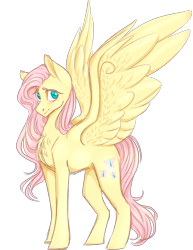 Size: 2000x2592 | Tagged: safe, artist:sychia, character:fluttershy, species:pegasus, species:pony, digital art, female, mare, simple background, smiling, solo, spread wings, transparent background, wings