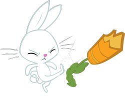 Size: 3192x2602 | Tagged: safe, artist:cloudshadezer0, character:angel bunny, angry, carrot, kick, kicking, simple background, transparent background, vector