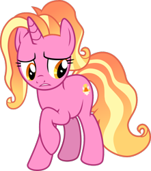 Size: 792x896 | Tagged: safe, artist:crystalmagic6, character:luster dawn, species:pony, species:unicorn, episode:the last problem, g4, my little pony: friendship is magic, female, inkscape, looking down, mare, raised hoof, simple background, solo, transparent background, vector