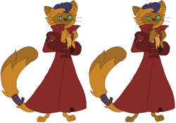 Size: 4528x3168 | Tagged: safe, artist:hubfanlover678, character:capper dapperpaws, species:abyssinian, species:anthro, clothing, coat, male, simple background, solo, white background