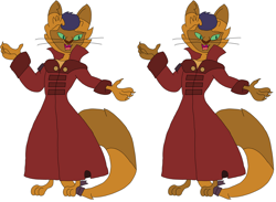 Size: 4416x3224 | Tagged: safe, artist:hubfanlover678, character:capper dapperpaws, species:abyssinian, species:anthro, clothing, coat, male, simple background, solo, white background