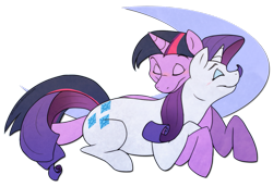 Size: 1077x741 | Tagged: safe, artist:arcticwaters, character:rarity, character:twilight sparkle, species:pony, species:unicorn, ship:rarilight, blushing, female, lesbian, mare, shipping