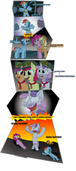 Size: 155x350 | Tagged: safe, artist:sneshneeorfa, character:apple bloom, character:applejack, character:pinkie pie, character:rainbow dash, character:scootaloo, character:sweetie belle, episode:28 pranks later, g4, my little pony: friendship is magic, comic, cutie mark crusaders, picture for breezies, simple background, transparent background