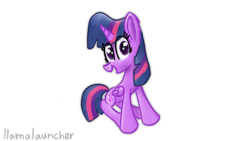 Size: 2560x1440 | Tagged: safe, artist:llamalauncher, character:twilight sparkle, character:twilight sparkle (alicorn), species:alicorn, species:pony, female, simple background, solo, starry eyes, white background, wingding eyes