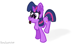 Size: 3840x2160 | Tagged: safe, artist:llamalauncher, character:twilight sparkle, chest fluff, female, solo, tongue out