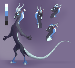 Size: 2378x2162 | Tagged: safe, artist:varwing, oc, species:draconequus, draconequus oc, high res, male, reference sheet, solo