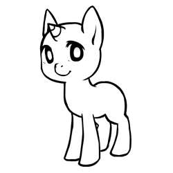Size: 500x500 | Tagged: safe, alternate version, artist:mousu, oc, oc only, species:pony, species:unicorn, base, horn, lineart, simple background, smiling, solo, transparent background, unicorn oc