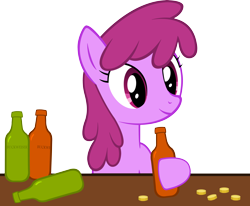 Size: 5000x4128 | Tagged: safe, artist:artpwny, character:berry punch, character:berryshine, absurd resolution, bar, bits, bottle, drink, female, simple background, solo, transparent background, vector