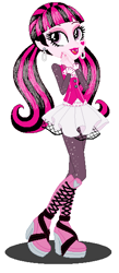 Size: 254x582 | Tagged: safe, artist:cookiechans2, artist:machakar52, base used, my little pony:equestria girls, barely eqg related, clothing, crossover, cute, cute little fangs, draculaura, ear piercing, earring, equestria girls style, equestria girls-ified, fangs, high heels, jewelry, mattel, monster high, piercing, shoes, vampire