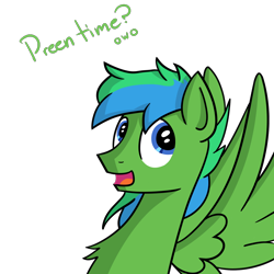 Size: 1200x1200 | Tagged: safe, artist:ponynamedmixtape, oc, oc only, oc:shockwave, species:pegasus, species:pony, grooming, male, owo, preening, simple background, solo, text, transparent background