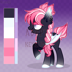 Size: 2000x2000 | Tagged: safe, artist:keyrijgg, oc, species:bat pony, species:pony, adoptable, art, auction, pink, reference, simple background, watermark