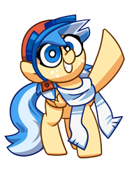 Size: 3000x3900 | Tagged: safe, artist:coaldustthestrange, oc, oc only, oc:easy breezy, species:pegasus, species:pony, aviator goggles, aviator hat, clothing, cute, female, freckles, goggles, hat, looking at you, mare, pigtails, scarf, simple background, smiling, smiling at you, solo, transparent background, wave