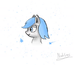 Size: 1840x1616 | Tagged: safe, artist:nebulafactory, species:pony, bust, drawing, female, portrait, practice drawing, side view, simple background, solo, white background