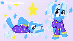 Size: 3840x2160 | Tagged: safe, artist:llamalauncher, character:trixie, species:pony, species:unicorn, babysitter trixie, cute, diatrixes, female, solo