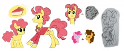 Size: 1280x532 | Tagged: safe, artist:varwing, character:cheese sandwich, character:li'l cheese, character:pinkie pie, species:pony, ship:cheesepie, episode:the last problem, g4, my little pony: friendship is magic, clothing, female, male, older, older li'l cheese, shipping, straight, suit
