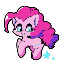 Size: 1125x1115 | Tagged: safe, artist:asg, character:pinkie pie, species:earth pony, species:pony, cute, diapinkes, female, mare, simple background, smiling, solo, stars, white background
