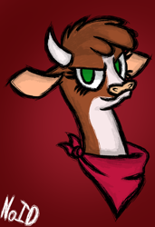 Size: 808x1181 | Tagged: safe, artist:noidavaliable, community related, character:arizona cow, species:cow, them's fightin' herds, female, neckerchief, solo, style emulation