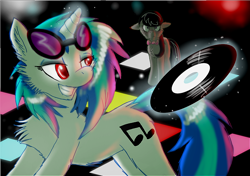 Size: 1172x823 | Tagged: safe, artist:cat4lyst, character:dj pon-3, character:octavia melody, character:vinyl scratch, chest fluff