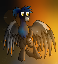 Size: 1345x1474 | Tagged: safe, artist:somber, oc, oc only, species:griffon, colored, female, fire, griffon oc, light, serious, shadow, solo