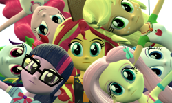 Size: 5120x3072 | Tagged: safe, artist:n3onh100, character:applejack, character:fluttershy, character:pinkie pie, character:rainbow dash, character:rarity, character:sunset shimmer, character:twilight sparkle, character:twilight sparkle (scitwi), species:eqg human, my little pony:equestria girls, 3d, :i, canterlot high, gmod, humane five, humane seven, humane six, t pose