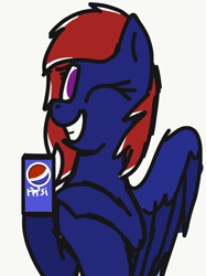 Size: 808x1079 | Tagged: safe, artist:somber, oc, oc:snap roll, species:pegasus, species:pony, fallout equestria, fallout equestria: frozen skies, fanfic art, female, mare, pepsi, soda