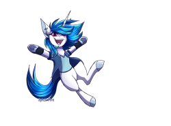 Size: 2700x2000 | Tagged: safe, artist:spirit-fire360, character:dj pon-3, character:vinyl scratch, species:pony, species:unicorn, clothing, ear piercing, earring, hair over one eye, jewelry, open mouth, piercing, red eyes, shirt, simple background, transparent background