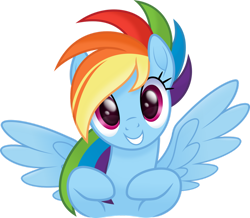 Size: 1280x1118 | Tagged: safe, artist:negatif22, character:rainbow dash, species:pegasus, species:pony, my little pony:pony life, .svg available, bust, cute, dashabetes, female, g4.5 to g4, looking at you, mare, portrait, simple background, smiling, solo, spread wings, transparent background, vector, wings