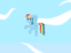 Size: 3699x2798 | Tagged: safe, artist:theawesomeguy98201, character:rainbow dash, species:pegasus, species:pony, cloud, female, flying, mare, movie accurate, sky, smiling, smiling at you, wings