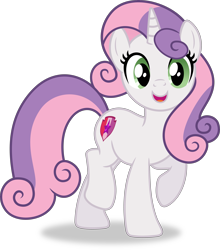 Size: 4159x4719 | Tagged: safe, artist:kojibiose, character:sweetie belle, species:pony, species:unicorn, episode:growing up is hard to do, g4, my little pony: friendship is magic, absurd resolution, cute, diasweetes, female, happy, looking at you, mare, older, older sweetie belle, raised leg, simple background, smiling, transparent background, vector