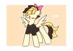 Size: 2048x1440 | Tagged: safe, artist:seamaggie, character:songbird serenade, species:pegasus, species:pony, g4, my little pony: the movie (2017), bow, cute, female, hair bow, happy, headset mic, mare, open mouth, sia (singer), solo, songbetes, spread wings, wings