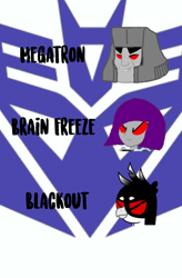 Size: 720x1096 | Tagged: safe, artist:electrahybrida, derpibooru original, character:gallus, oc, oc:brain freeze, my little pony:equestria girls, blackout (decepticon), crossover, decepticon, g4mers, head only, helicopter, megatron, not gallus, show accurate, snowcone truck, tank (vehicle), transformers, transformers canterlot division