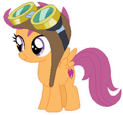 Size: 313x294 | Tagged: safe, artist:hubfanlover678, character:scootaloo, g4, cute, cutealoo, female, goggles, solo