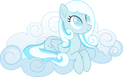 Size: 1280x801 | Tagged: safe, artist:negatif22, oc, oc only, oc:snowdrop, species:pegasus, species:pony, g4, cloud, female, mare, older, on a cloud, simple background, sitting, sitting on a cloud, solo, transparent background, vector