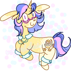 Size: 2416x2417 | Tagged: safe, artist:twilightcomet, oc, oc only, species:pony, species:unicorn, g4, cuffs (clothes), glasses, simple background, smiling, solo, transparent background