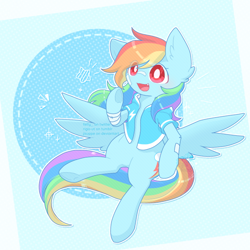 Size: 768x768 | Tagged: safe, artist:jisuppe, character:rainbow dash, species:pony, g4, clothing, female, hoodie, solo