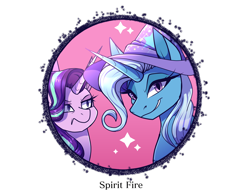 Size: 3000x2300 | Tagged: safe, artist:spirit-fire360, character:starlight glimmer, character:trixie, species:pony, species:unicorn, g4, clothing, duo, female, hat, icon, mare, simple background, starlight is not amused, transparent background, trixie's hat, unamused